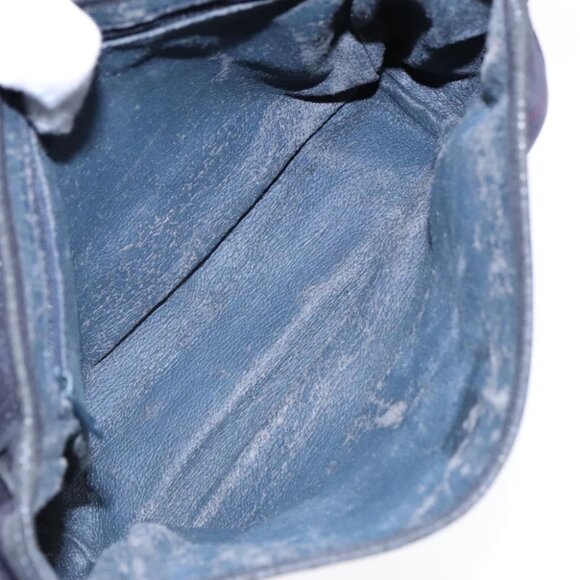 Burberrys Nova Check Shoulder Bag Canvas Navy Gold Auth 92324 - Picture 12 of 16